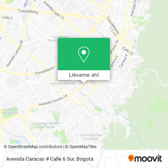 Mapa de Avenida Caracas # Calle 6 Sur