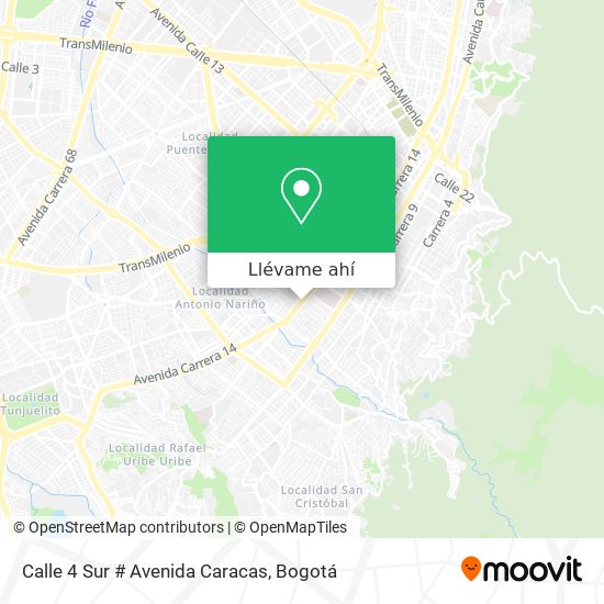 Mapa de Calle 4 Sur # Avenida Caracas