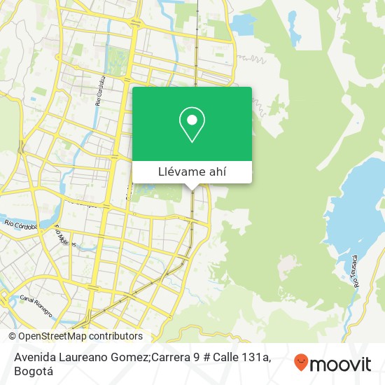 Mapa de Avenida Laureano Gomez;Carrera 9 # Calle 131a