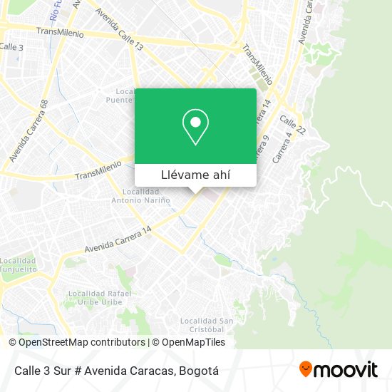 Mapa de Calle 3 Sur # Avenida Caracas