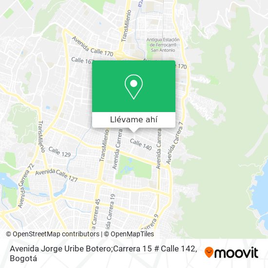 Mapa de Avenida Jorge Uribe Botero;Carrera 15 # Calle 142