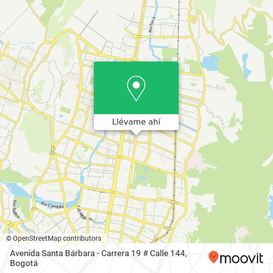 Mapa de Avenida Santa Bárbara - Carrera 19 # Calle 144