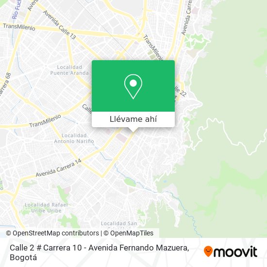 Mapa de Calle 2 # Carrera 10 - Avenida Fernando Mazuera