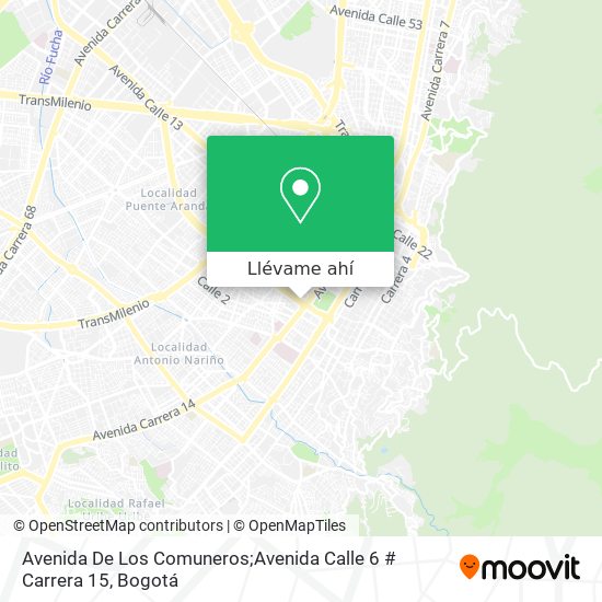 Mapa de Avenida De Los Comuneros;Avenida Calle 6 # Carrera 15
