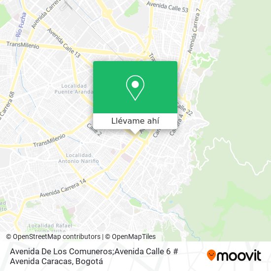 Mapa de Avenida De Los Comuneros;Avenida Calle 6 # Avenida Caracas