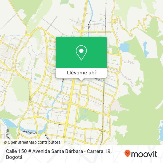 Mapa de Calle 150 # Avenida Santa Bárbara - Carrera 19