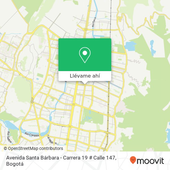 Mapa de Avenida Santa Bárbara - Carrera 19 # Calle 147