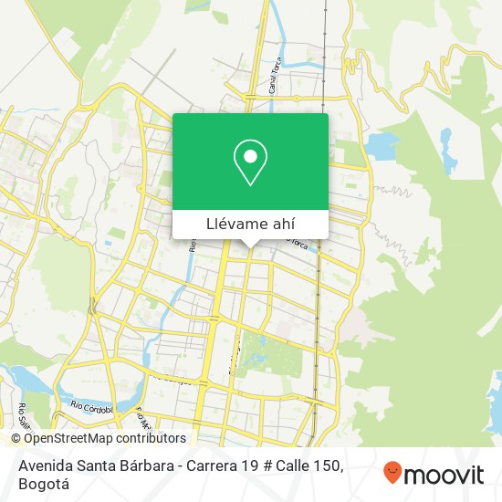 Mapa de Avenida Santa Bárbara - Carrera 19 # Calle 150