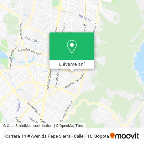 Mapa de Carrera 14 # Avenida Pepe Sierra - Calle 116