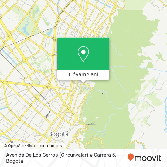 Mapa de Avenida De Los Cerros (Circunvalar) # Carrera 5