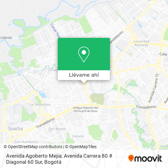 Mapa de Avenida Agoberto Mejia; Avenida Carrera 80 # Diagonal 60 Sur