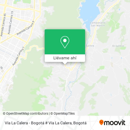 Mapa de Vía La Calera - Bogotá # Vía La Calera