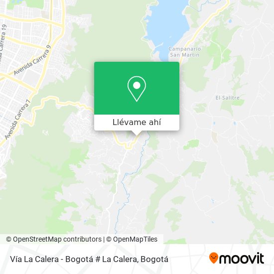 Mapa de Vía La Calera - Bogotá # La Calera