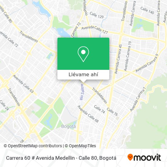 Mapa de Carrera 60 # Avenida Medellín - Calle 80