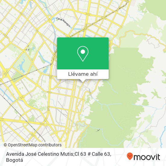 Mapa de Avenida José Celestino Mutis;Cl 63 # Calle 63