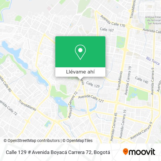 Mapa de Calle 129 # Avenida Boyacá Carrera 72