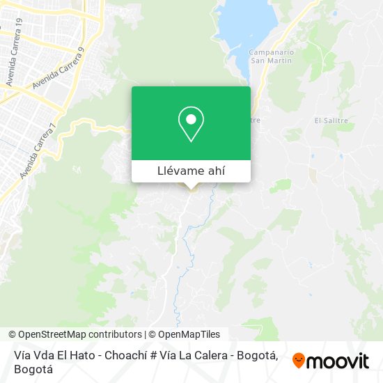 Mapa de Vía Vda El Hato - Choachí # Vía La Calera - Bogotá