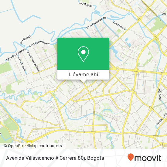 Mapa de Avenida Villavicencio # Carrera 80j