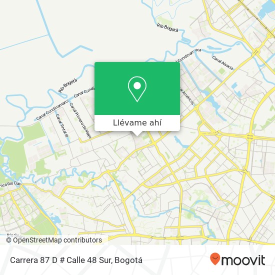 Mapa de Carrera 87 D # Calle 48 Sur