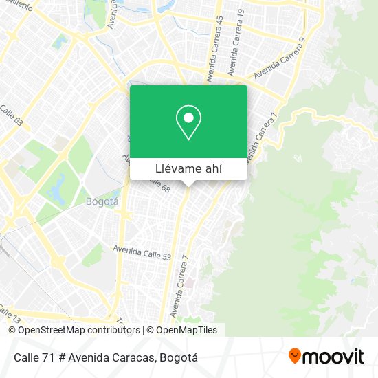 Mapa de Calle 71 # Avenida Caracas