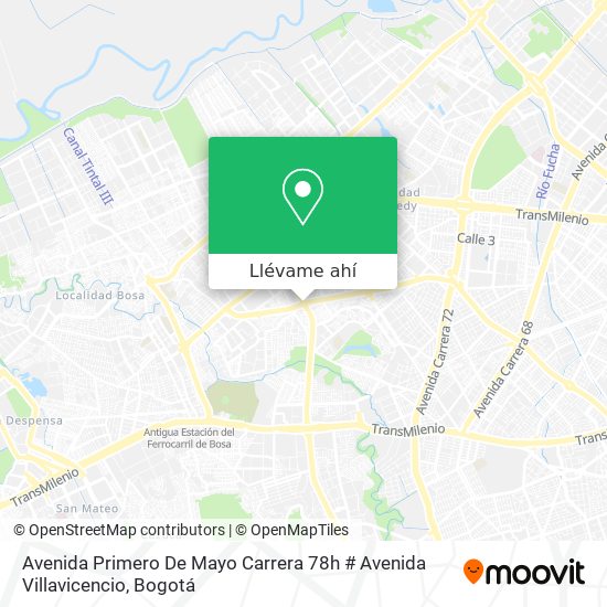Mapa de Avenida Primero De Mayo Carrera 78h # Avenida Villavicencio
