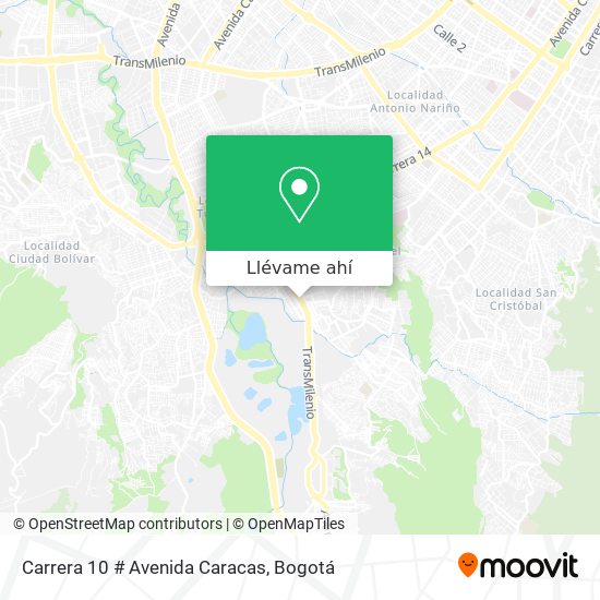 Mapa de Carrera 10 # Avenida Caracas