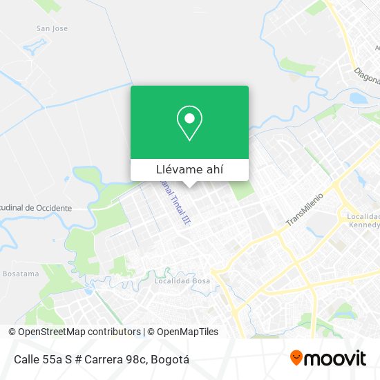 Mapa de Calle 55a S # Carrera 98c