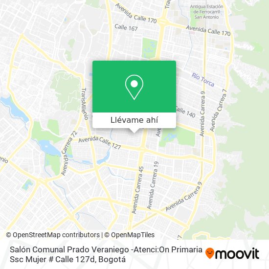 Mapa de Salón Comunal Prado Veraniego -Atenci:On Primaria Ssc Mujer # Calle 127d