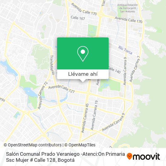 Mapa de Salón Comunal Prado Veraniego -Atenci:On Primaria Ssc Mujer # Calle 128
