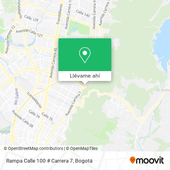 Mapa de Rampa Calle 100 # Carrera 7