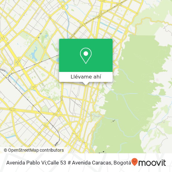 Mapa de Avenida Pablo Vi;Calle 53 # Avenida Caracas
