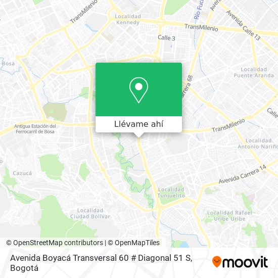 Mapa de Avenida Boyacá Transversal 60 # Diagonal 51 S