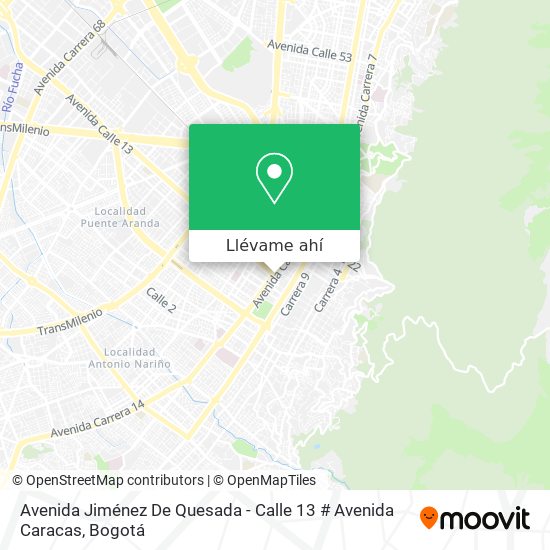 Mapa de Avenida Jiménez De Quesada - Calle 13 # Avenida Caracas