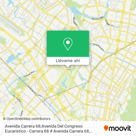 Mapa de Avenida Carrera 68;Avenida Del Congreso Eucarístico - Carrera 68 # Avenida Carrera 68