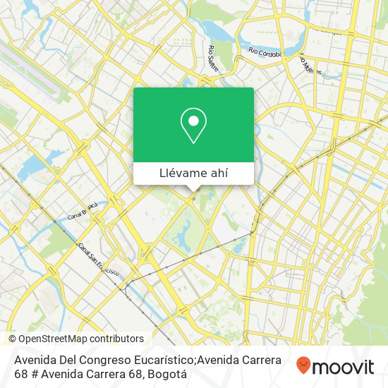 Mapa de Avenida Del Congreso Eucarístico;Avenida Carrera 68 # Avenida Carrera 68