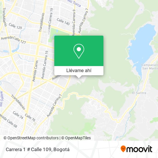 Mapa de Carrera 1 # Calle 109
