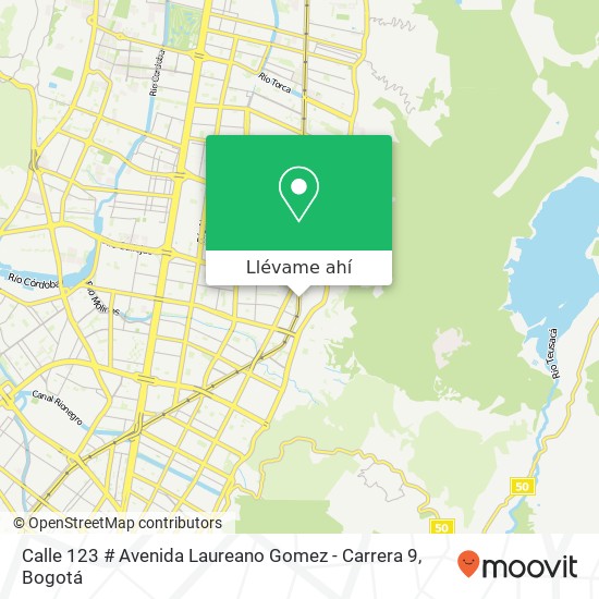 Mapa de Calle 123 # Avenida Laureano Gomez - Carrera 9