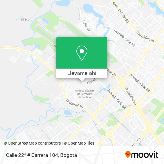 Mapa de Calle 22f # Carrera  104