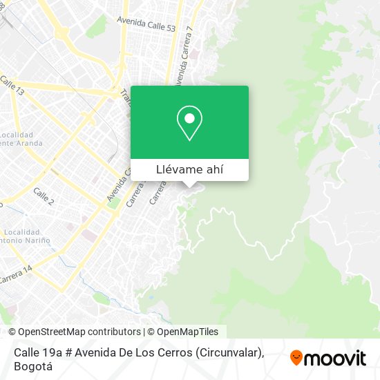 Mapa de Calle 19a # Avenida De Los Cerros (Circunvalar)