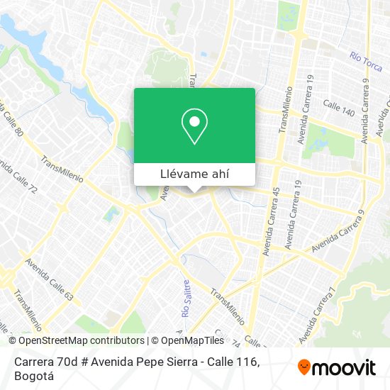 Mapa de Carrera 70d # Avenida Pepe Sierra - Calle 116