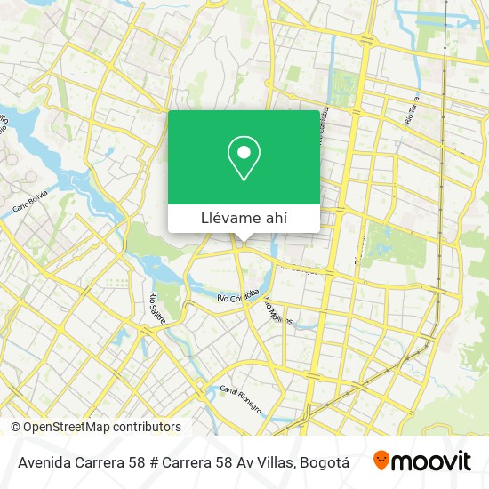 Mapa de Avenida Carrera 58 # Carrera 58 Av Villas