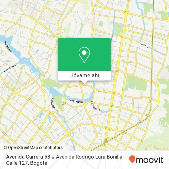 Mapa de Avenida Carrera 58 # Avenida Rodrigo Lara Bonilla - Calle 127