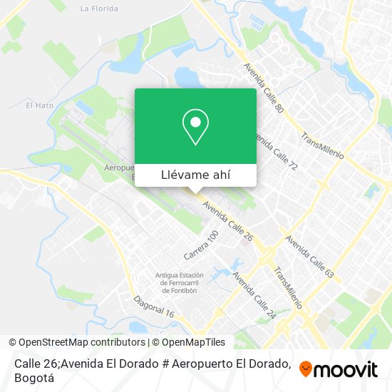 Mapa de Calle 26;Avenida El Dorado # Aeropuerto El Dorado