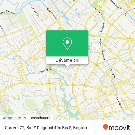 Mapa de Carrera 72j Bis # Diagonal 40c Bis S