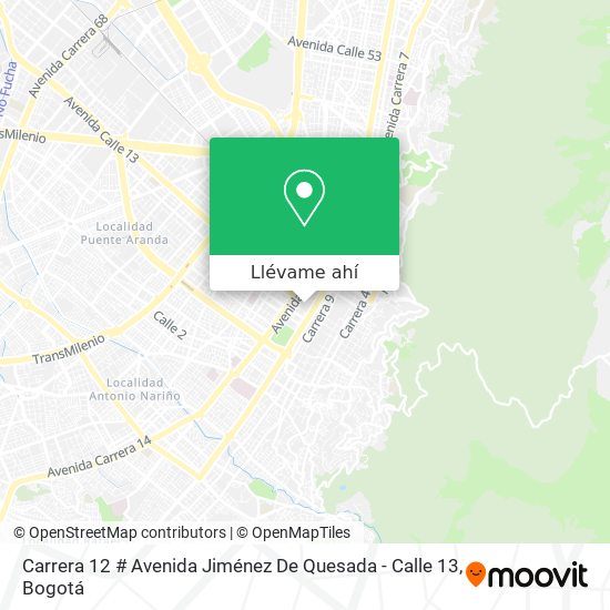 Mapa de Carrera 12 # Avenida Jiménez De Quesada - Calle 13