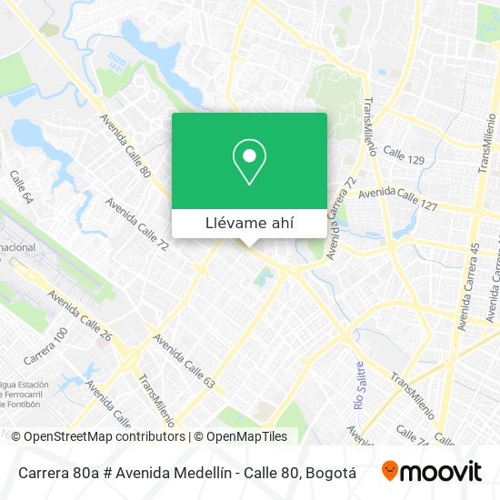 Mapa de Carrera 80a # Avenida Medellín - Calle 80