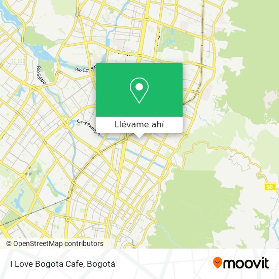 Mapa de I Love Bogota Cafe
