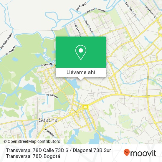 Mapa de Transversal 78D Calle 73D S / Diagonal 73B Sur Transversal 78D