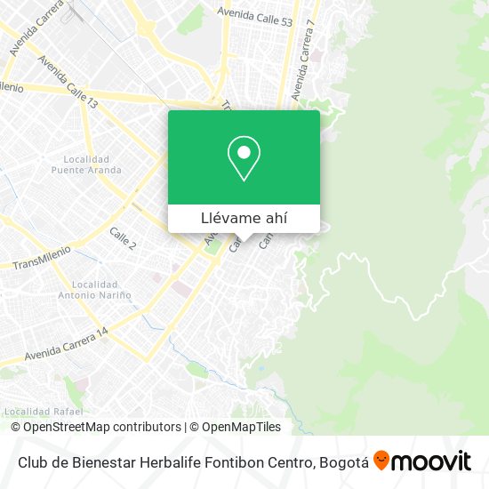 Mapa de Club de Bienestar Herbalife Fontibon Centro