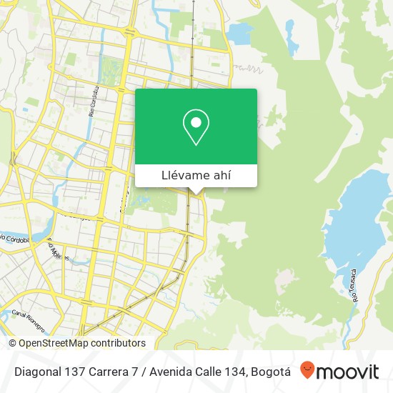 Mapa de Diagonal 137 Carrera 7 / Avenida Calle 134